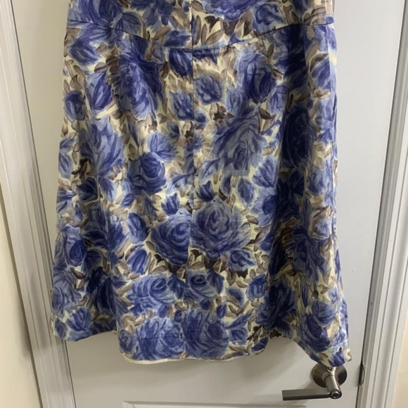 Talbots Floral‎ Pleated A-Line Knee Length Skirt w/Pockets sz 10 - Picture 5 of 5